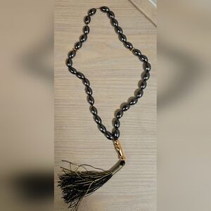 Vintage Hematite GemStone Islamic Prayer 33 beads Tasbih Misbaha Rosary Tasbeeh
